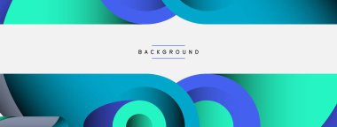 Soyut arkaplan. Minimum geometrik daireler ve koyu gölgeli yuvarlak şekiller. Duvar kağıdı afişi veya arkaplan için moda teknoloji iş şablonu