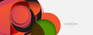 Çember ve yuvarlak şekiller soyut arkaplan. Duvar kağıdı afişi veya iniş sayfası için vektör illüstrasyonu