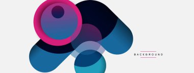 Vektör yuvarlak şekilli daireler minimum geometrik arkaplan. Duvar kağıdı afişi veya iniş sayfası için vektör illüstrasyonu