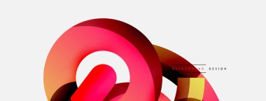 Yuvarlak şekiller daireler ve diğer geometrik şekiller. Duvar kağıdı afişi arkaplan kartı veya iniş sayfası için vektör illüstrasyonu