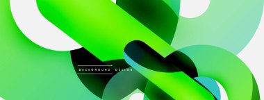 Yuvarlak şekiller daireler ve diğer geometrik şekiller. Duvar kağıdı afişi arkaplan kartı veya iniş sayfası için vektör illüstrasyonu