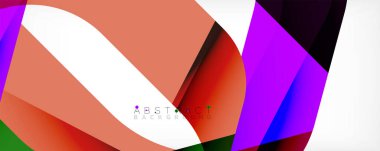 Geometrik soyut arkaplan - beyaz üzerine çok renkli soyut şekiller. Duvar Kağıdı, Sancak, Arkaplan, İniş Sayfası için Vektör İllüstrasyonu