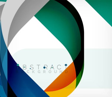 Üst üste binen dalgalarla soyut kare şekil, minimum geometrik arkaplan. Duvar Kağıdı, Sancak, Arkaplan, İniş Sayfası için Vektör İllüstrasyonu