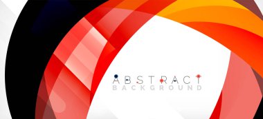 Geometrik soyut arkaplan. Üst üste binen renk şekilleriyle çember oluşturuldu. Duvar Kağıdı, Sancak, Arkaplan, İniş Sayfası için Vektör İllüstrasyonu