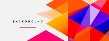 Renkli üçgen bileşimi, geometrik soyut arkaplan. Tekno veya iş konsepti, duvar kağıdı, afiş, arkaplan, iniş sayfası deseni