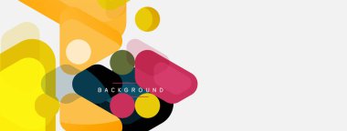 Soyut yuvarlak geometrik şekiller ve daireler. Duvar kağıdı, afiş, arkaplan veya iniş için moda tekno iş şablonu