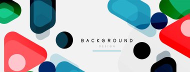 Soyut yuvarlak geometrik şekiller ve daireler. Duvar kağıdı, afiş, arkaplan veya iniş için moda tekno iş şablonu