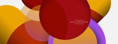 Vektör yuvarlak şekilli daireler minimum geometrik arkaplan. Duvar kağıdı afişi veya iniş sayfası için vektör illüstrasyonu