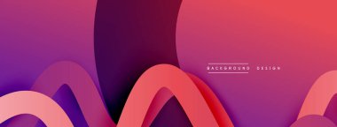 Gölge efektli dalga çizgisi olan soyut gradyan arkaplan. Geometrik bileşim. 3B gölge efektleri ve sıvı eğimleri