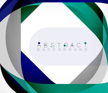 Üst üste binen dalgalarla soyut kare şekil, minimum geometrik arkaplan. Duvar Kağıdı, Sancak, Arkaplan, İniş Sayfası için Vektör İllüstrasyonu