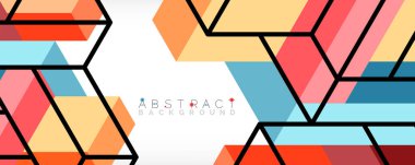 Soyut arkaplan. 3 boyutlu küp, küp elementler ve bloklar. Duvar kağıdı, afiş, arkaplan, iniş sayfası için tekno veya iş konsepti