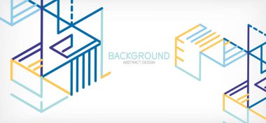 Soyut arkaplan. Beyaz arkaplanda renk çizgileri. Doğrusal soyut kompozisyon. Duvar kağıdı, afiş, arkaplan, iniş sayfası için tekno veya iş konsepti