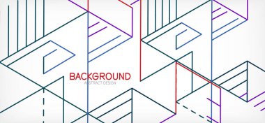 Soyut arkaplan. Beyaz arkaplanda renk çizgileri. Doğrusal soyut kompozisyon. Duvar kağıdı, afiş, arkaplan, iniş sayfası için tekno veya iş konsepti