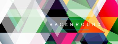 Mozaik üçgenler geometrik arkaplan. Tekno veya iş konsepti, duvar kağıdı, afiş, arkaplan, iniş sayfası deseni