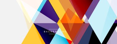 Mozaik üçgenler geometrik arkaplan. Tekno veya iş konsepti, duvar kağıdı, afiş, arkaplan, iniş sayfası deseni