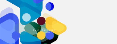 Soyut yuvarlak geometrik şekiller ve daireler. Duvar kağıdı, afiş, arkaplan veya iniş için moda tekno iş şablonu