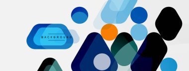 Soyut yuvarlak geometrik şekiller ve daireler. Duvar kağıdı, afiş, arkaplan veya iniş için moda tekno iş şablonu