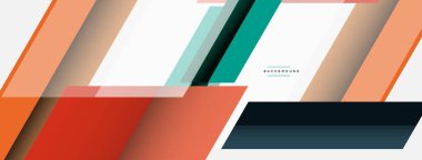 Vektör arkaplanı. Gölge efektli soyut örtüşen renk çizgileri tasarımı. Duvar kağıdı afişi için resim arkaplanı veya iniş sayfası