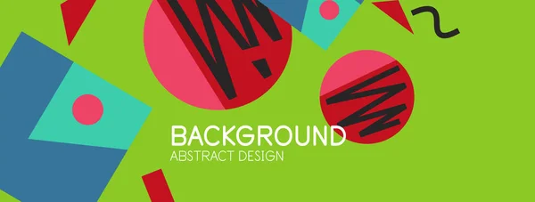 Abstract background. Blocks, lines, triangles, circles composition. Techno or business concept for wallpaper, banner, background, landing page — Stock Vector