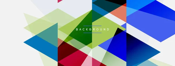 Farbdreiecke Komposition, geometrischer abstrakter Hintergrund. Techno oder Geschäftskonzept, Muster für Tapeten, Banner, Hintergrund, Landing Page — Stockvektor
