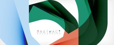 Asgari soyut arkaplan - beyaz üzerine gölge çizgileri ile örtüşen renk şekilleri. Duvar Kağıdı, Sancak, Arkaplan, İniş Sayfası için Vektör İllüstrasyonu