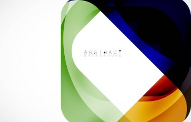 Minimum arkaplan. Dalgalı şekillerle oluşturulmuş yuvarlak köşeli soyut kare şekiller. Duvar Kağıdı, Sancak, Arkaplan, İniş Sayfası için Vektör İllüstrasyonu