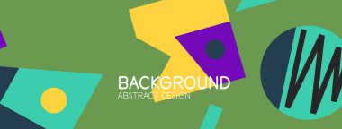 Blokları, çizgileri, geometrik şekilleri olan soyut bir arkaplan. Duvar kağıdı, afiş, arkaplan, iniş sayfası için tekno veya iş konsepti