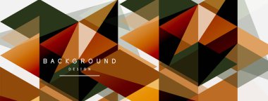 Mozaik üçgenler geometrik arkaplan. Tekno veya iş konsepti, duvar kağıdı, afiş, arkaplan, iniş sayfası deseni