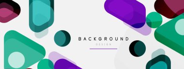 Soyut yuvarlak geometrik şekiller ve daireler. Duvar kağıdı, afiş, arkaplan veya iniş için moda tekno iş şablonu