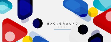 Soyut yuvarlak geometrik şekiller ve daireler. Duvar kağıdı, afiş, arkaplan veya iniş için moda tekno iş şablonu