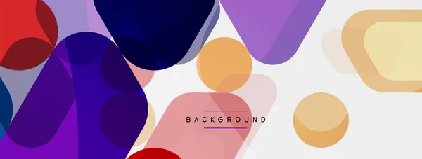 Color bubbles and rounded geometric shapes on white. Vector geometric minimal abstract background for wallpaper, banner, background, landing page — Stock Vector