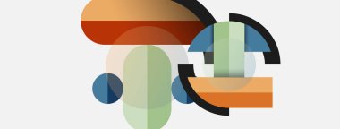 Yuvarlak geometrik şekiller çizgiler ve daireler. Duvar kağıdı afişi ya da iniş sayfası için vektör şablonu