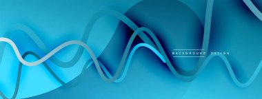 Gölge efektli dalga çizgisi olan soyut gradyan arkaplan. Geometrik bileşim. 3B gölge efektleri ve sıvı eğimleri