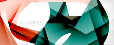 Geometrik soyut arkaplan - beyaz üzerine çok renkli soyut şekiller. Duvar Kağıdı, Sancak, Arkaplan, İniş Sayfası için Vektör İllüstrasyonu