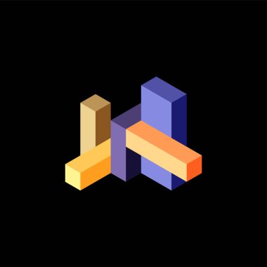 Soyut arkaplan. 3 boyutlu küp, küp elementler ve bloklar. Duvar kağıdı, afiş, arkaplan, iniş sayfası için tekno veya iş konsepti