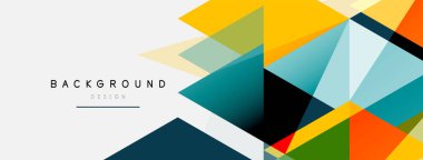 Renkli üçgen bileşimi, geometrik soyut arkaplan. Tekno veya iş konsepti, duvar kağıdı, afiş, arkaplan, iniş sayfası deseni