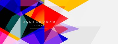 Renkli üçgen bileşimi, geometrik soyut arkaplan. Tekno veya iş konsepti, duvar kağıdı, afiş, arkaplan, iniş sayfası deseni