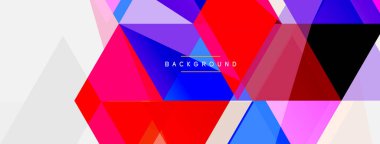 Renkli üçgen bileşimi, geometrik soyut arkaplan. Tekno veya iş konsepti, duvar kağıdı, afiş, arkaplan, iniş sayfası deseni