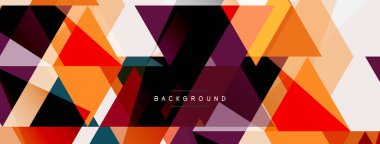 Mozaik üçgenler geometrik arkaplan. Tekno veya iş konsepti, duvar kağıdı, afiş, arkaplan, iniş sayfası deseni