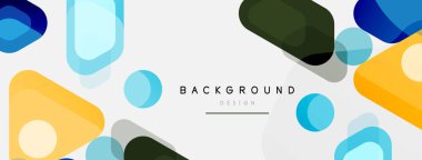 Soyut yuvarlak geometrik şekiller ve daireler. Duvar kağıdı, afiş, arkaplan veya iniş için moda tekno iş şablonu