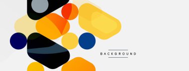 Soyut yuvarlak geometrik şekiller ve daireler. Duvar kağıdı, afiş, arkaplan veya iniş için moda tekno iş şablonu