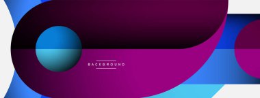 Geometrik soyut arkaplan. Duvar kağıdı arkaplanı veya iniş sayfası için yuvarlak şekiller, daireler, satır bileşimi