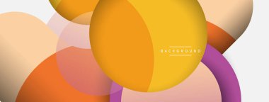 Vektör yuvarlak şekilli daireler minimum geometrik arkaplan. Duvar kağıdı afişi veya iniş sayfası için vektör illüstrasyonu