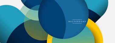 Yaratıcı geometrik duvar kağıdı. Asgari soyut arkaplan. Duvar kağıdı arkaplanı veya iniş sayfası için daire bileşimi vektör çizimi