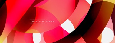 Yuvarlak şekiller daireler ve diğer geometrik şekiller. Duvar kağıdı afişi arkaplan kartı veya iniş sayfası için vektör illüstrasyonu