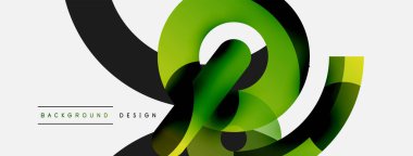 Yuvarlak şekiller daireler ve diğer geometrik şekiller. Duvar kağıdı afişi arkaplan kartı veya iniş sayfası için vektör illüstrasyonu