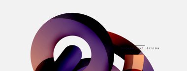 Yuvarlak şekiller daireler ve diğer geometrik şekiller. Duvar kağıdı afişi arkaplan kartı veya iniş sayfası için vektör illüstrasyonu