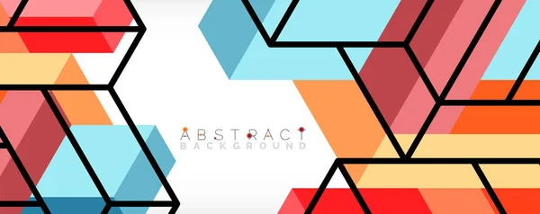 Abstracte achtergrond. 3d blokjes, kubieke elementen en blokken. Techno of business concept voor behang, banner, achtergrond, landing page — Stockvector