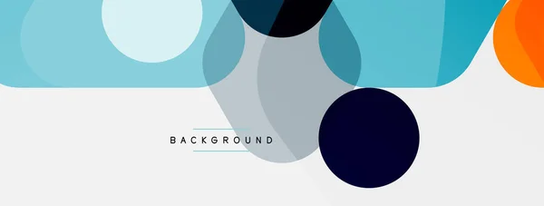 Color bubbles and rounded geometric shapes on white. Vector geometric minimal abstract background for wallpaper, banner, background, landing page — Stock Vector