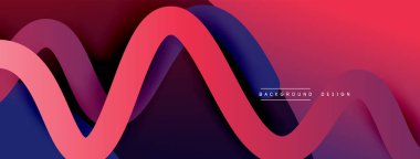 Gölge efektli dalga çizgisi olan soyut gradyan arkaplan. Geometrik bileşim. 3B gölge efektleri ve sıvı eğimleri